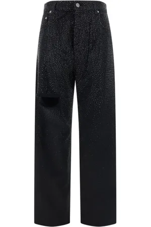 Golden Goose Femme, Pantalons, Noir, Taille: W27 Pantalon Kim en Coton avec Détails Effilochés