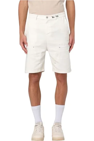DISCLAIMER Homme, Shorts, Blanc, Taille: M Shorts Cargo Noirs avec Poches