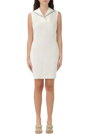 Liu Jo Femme, Robes, Blanc, Taille: 36 FR Elegant Sailor Collar Mini Dress