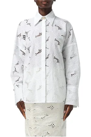 GENNY Femme, Blouses et Chemises, Blanc, Taille: 36 FR Chemise Élégante à Boutons, Design Classique