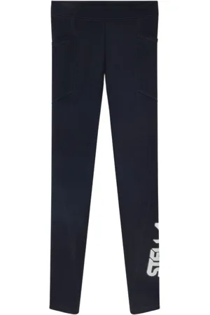 Stella McCartney Femme, Pantalons, Bleu, Taille: 36 FR Legging Noir avec Taille Haute