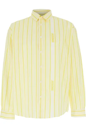 Jacquemus Homme, Chemises, Jaune, Taille: XL Chemise Rayée Jaune avec Col Classique