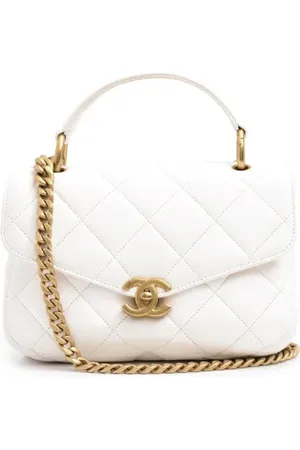 CHANEL Femme, Pre-owned, Blanc, Taille: ONE Size Pre-owned Cuir sacs-ports-paule