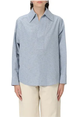 Bottega Veneta Femme, Blouses et Chemises, Bleu, Taille: 36 FR Chemise Élégante Bleue à Boutons