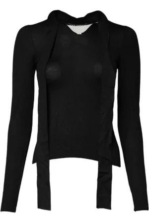 Dolce & Gabbana Femme, Pulls, Noir, Taille: 32 FR Chemisier de Luxe en Soie et Cachemire
