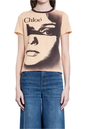 Chloé Femme, Tops, , Taille: 40 FR Runway Style T-shirt avec Impression de Logo Graphique