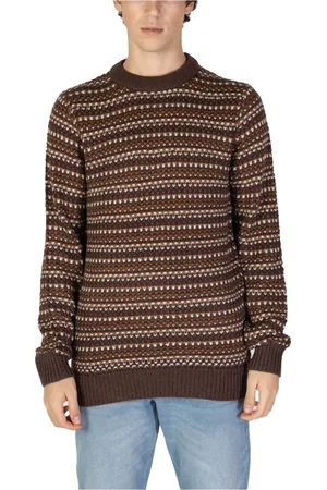 Only & Sons Homme, Pulls, Brun, Taille: 2XL Pull en Tricot Fair Isle Marron