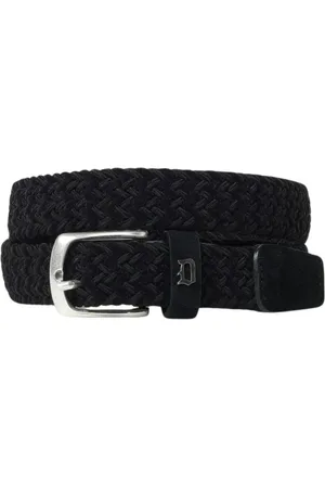 Dondup Homme, Accessoires, Noir, Taille: 105 CM Ceinture en Cuir Tressé Noir