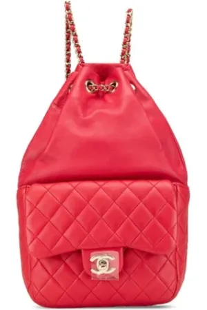 CHANEL Femme, Pre-owned, Rouge, Taille: ONE Size Pre-owned Cuir sacs-dos