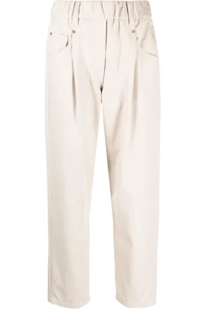 Brunello Cucinelli Femme, Pantalons, , Taille: 38 FR Pantalon Droit Blanc Crème