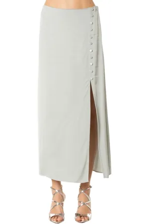 Isabelle Blanche Femme, Jupes, Vert, Taille: 40 FR Jupe Vert Lait à Boutons