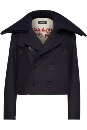 Dsquared2 Femme, Vestes, Bleu, Taille: 38 FR Veste Élégante H24