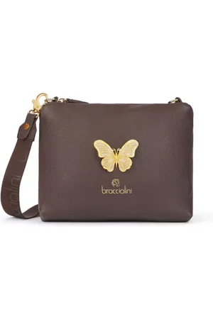 Braccialini Femme, Sacs, Brun, Taille: ONE Size Sac à main Beth Jewels avec Bijou Papillon