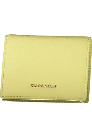 Coccinelle Femme, Accessoires, Jaune, Taille: ONE Size Portefeuille en cuir jaune avec fermeture automatique