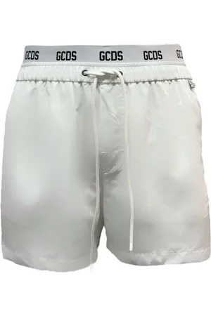 GCDS Homme, Maillots de bain, Blanc, Taille: L Boxer Essentials Blanc avec Logo Noir