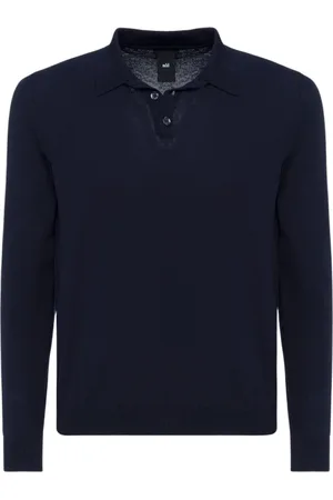 add Homme, Pulls, Bleu, Taille: 3XL Polo À Manches Longues EN Maille Légère
