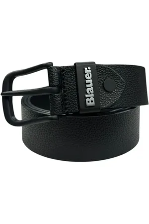 Blauer Homme, Accessoires, Noir, Taille: 115 CM Ceinture en cuir noir avec boucle noire