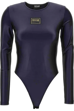 VERSACE Femme, Tops, Noir, Taille: 36 FR Top Lycra Brillant