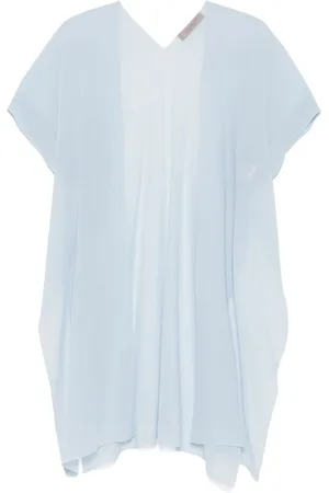 D.EXTERIOR Femme, Pulls, Bleu, Taille: 38 FR Pull Bleu Clair à Ouverture Frontale