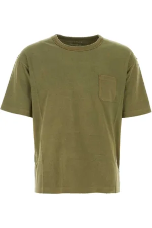VISVIM Homme, Tops, Vert, Taille: S Amplus T-Shirt en Coton Vert Olive
