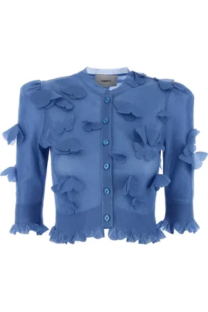COPERNI Femme, Pulls, Bleu, Taille: 36 FR Gilet tricoté bleu