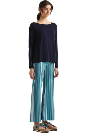 Maliparmi Femme, Pulls, Bleu, Taille: 40 FR Pull en Tricot de Printemps