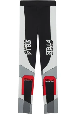 Stella McCartney Femme, Pantalons, Multicolore, Taille: 34 FR Legging Noir avec Taille Haute