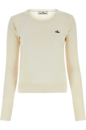 Vivienne Westwood Femme, Pulls, , Taille: 40 FR Ivory Cotton Blend Bea Sweater