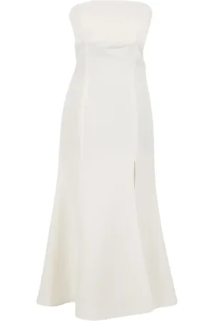 Twin-Set Femme, Robes, Blanc, Taille: 40 FR Robe Longue Bustier Élégante Ivoire