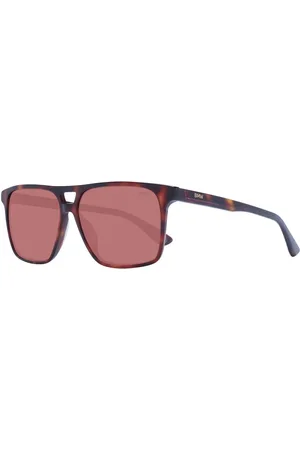 BMW Homme, Accessoires, Brun, Taille: ONE Size Lunettes de Soleil Rectangulaires Marron avec Verres Orange