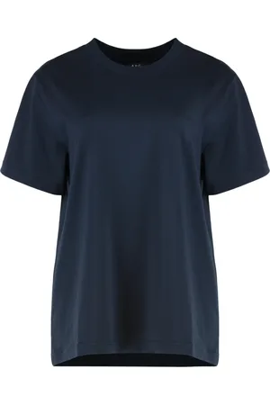 A.P.C. Femme, Tops, Bleu, Taille: 36 FR T-shirt en coton brodé à col rond