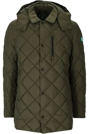 save the duck Homme, Vestes, Vert, Taille: L Veste Rembourrée à Capuche Ua Duck Uwe