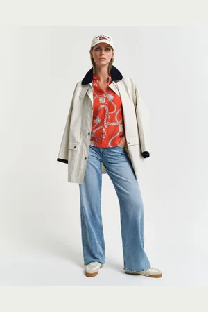 GANT Femme, Blouses et Chemises, , Taille: 42 FR Chemise en coton et soie à imprimé voile, coupe classique
