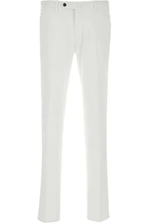 PT Torino Homme, Pantalons, Blanc, Taille: 2XL Pantalon Blanc en Mélange Modal Extensible
