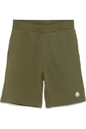 Moncler Homme, Shorts, Vert, Taille: L Shorts à Taille Élastique Vert Olive