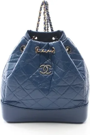 CHANEL Femme, Pre-owned, Bleu, Taille: ONE Size Pre-owned Cuir sacs-dos