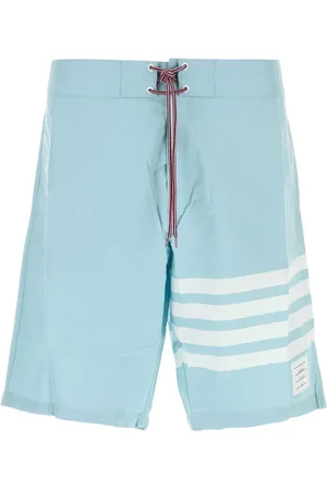 Thom Browne Homme, Maillots de bain, Bleu, Taille: XL Shorts de bain en mélange de nylon bleu clair