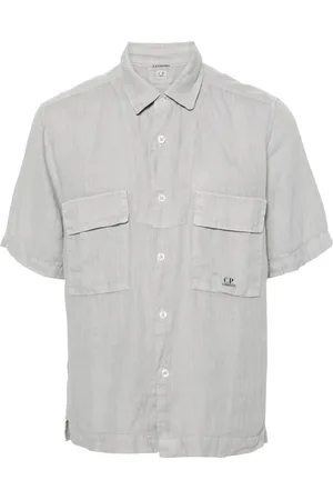 C.P. Company Homme, Chemises, Gris, Taille: S Chemise Courte - Bruine