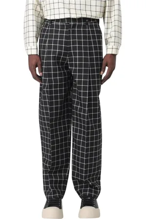 Marni Homme, Pantalons, Noir, Taille: S Pantalon classique à carreaux coupe décontractée