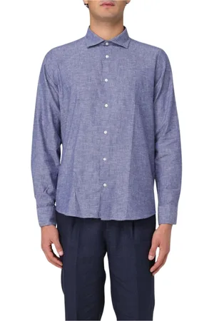 Manuel Ritz Homme, Chemises, Bleu, Taille: M Chemise en Lin Bleue