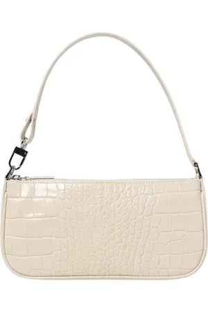 By Far Femme, Sacs, , Taille: ONE Size Sac à bandoulière en croco gaufré jaune crème