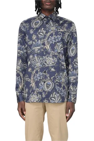 Etro Homme, Chemises, Bleu, Taille: 2XL Chemise à Imprimé Paisley Floral