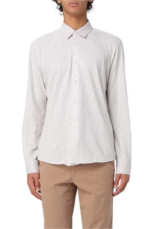 HUGO BOSS Homme, Chemises, Blanc, Taille: L Chemise Classique à Manches Longues Chevron