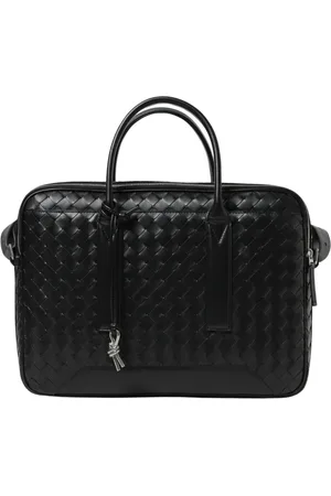 Bottega Veneta Homme, Sacs, Noir, Taille: ONE Size Mallette en cuir tressé