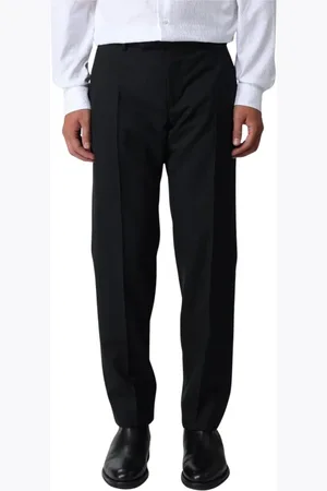 VERSACE Homme, Pantalons, Noir, Taille: XL Pantalon droit en laine de luxe