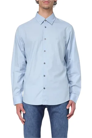 Armani Exchange Homme, Chemises, Bleu, Taille: XL Chemise Blanche en Coton Design Classique