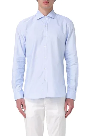 FAY Homme, Chemises, Bleu, Taille: L Chemise Bleu Ciel à Manches Longues