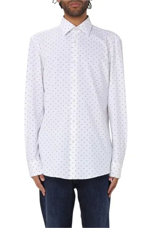 HUGO BOSS Homme, Chemises, Blanc, Taille: 4XL Chemise à pois bleue
