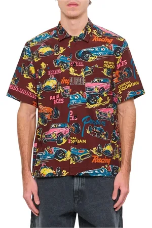 SACAI Homme, Chemises, Multicolore, Taille: S Chemise à imprimé voiture de course multicolore