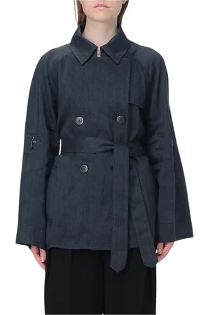 FAY Femme, Manteaux, Noir, Taille: 38 FR Trench-Coat Blanc Ceinturé